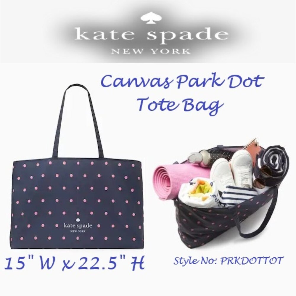 ♠️ Kate Spade ♠️ Canvas Park Dot Tote Bag - Picture 4 of 13